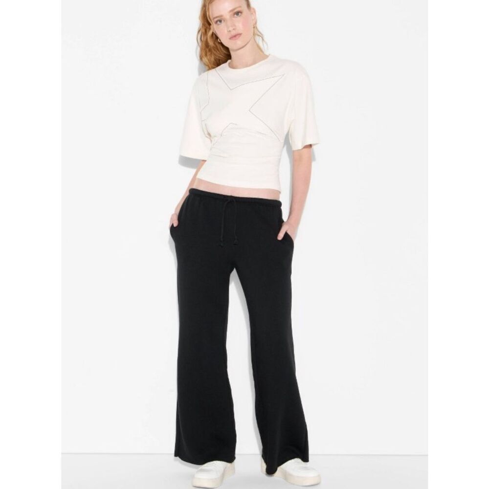 wild fable XS Black Mid Rise Wide Leg Cotton Blend Sweatpants